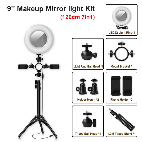 Led tripod multi-position fill light