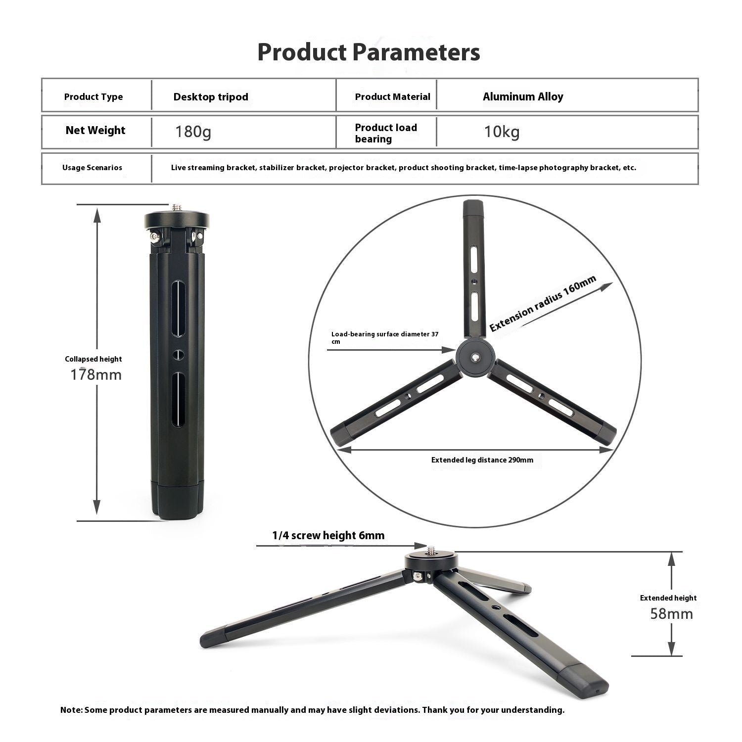Aluminum Alloy Desktop Tripod