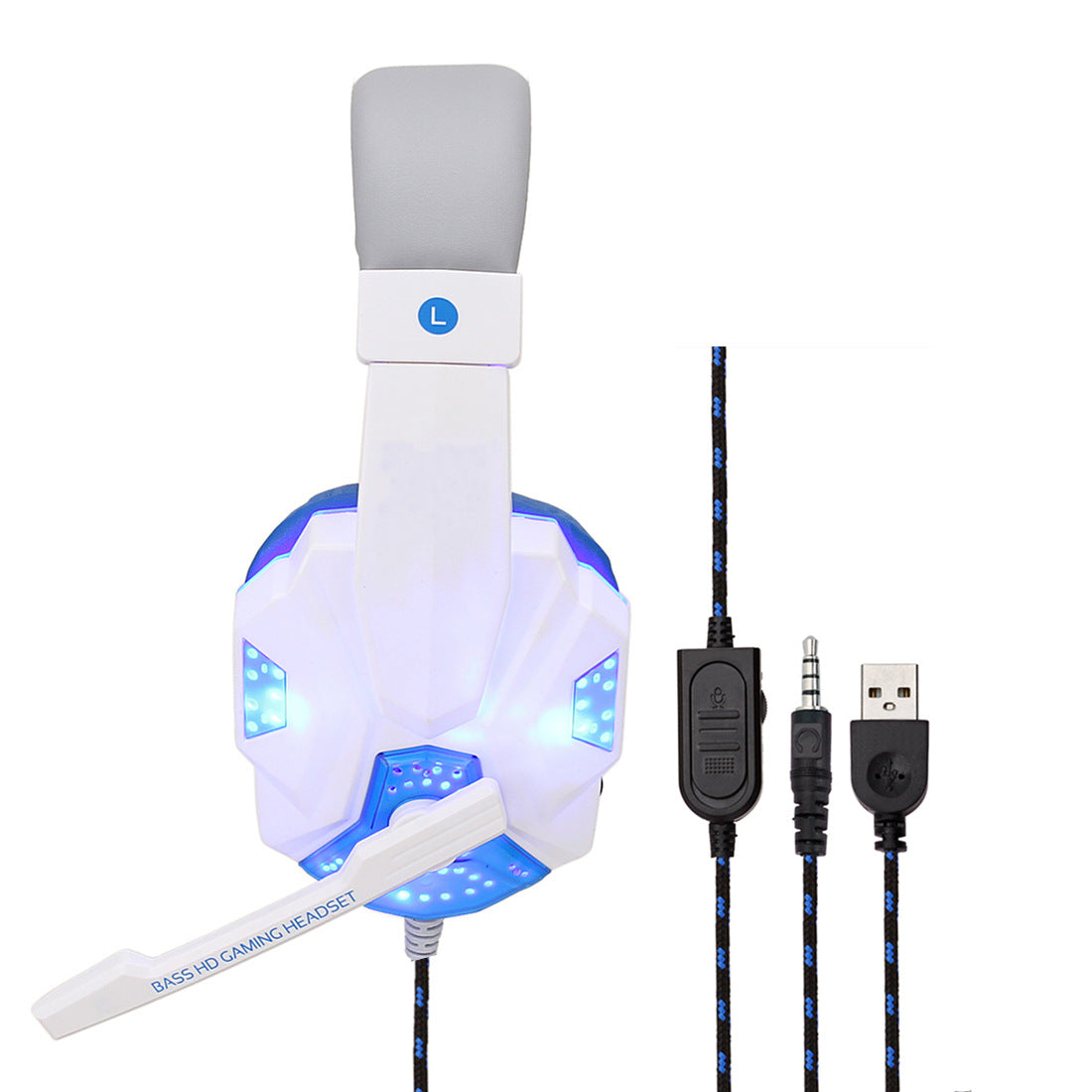 Gaming 7.1 Wire-controlled Light-emitting Headphones