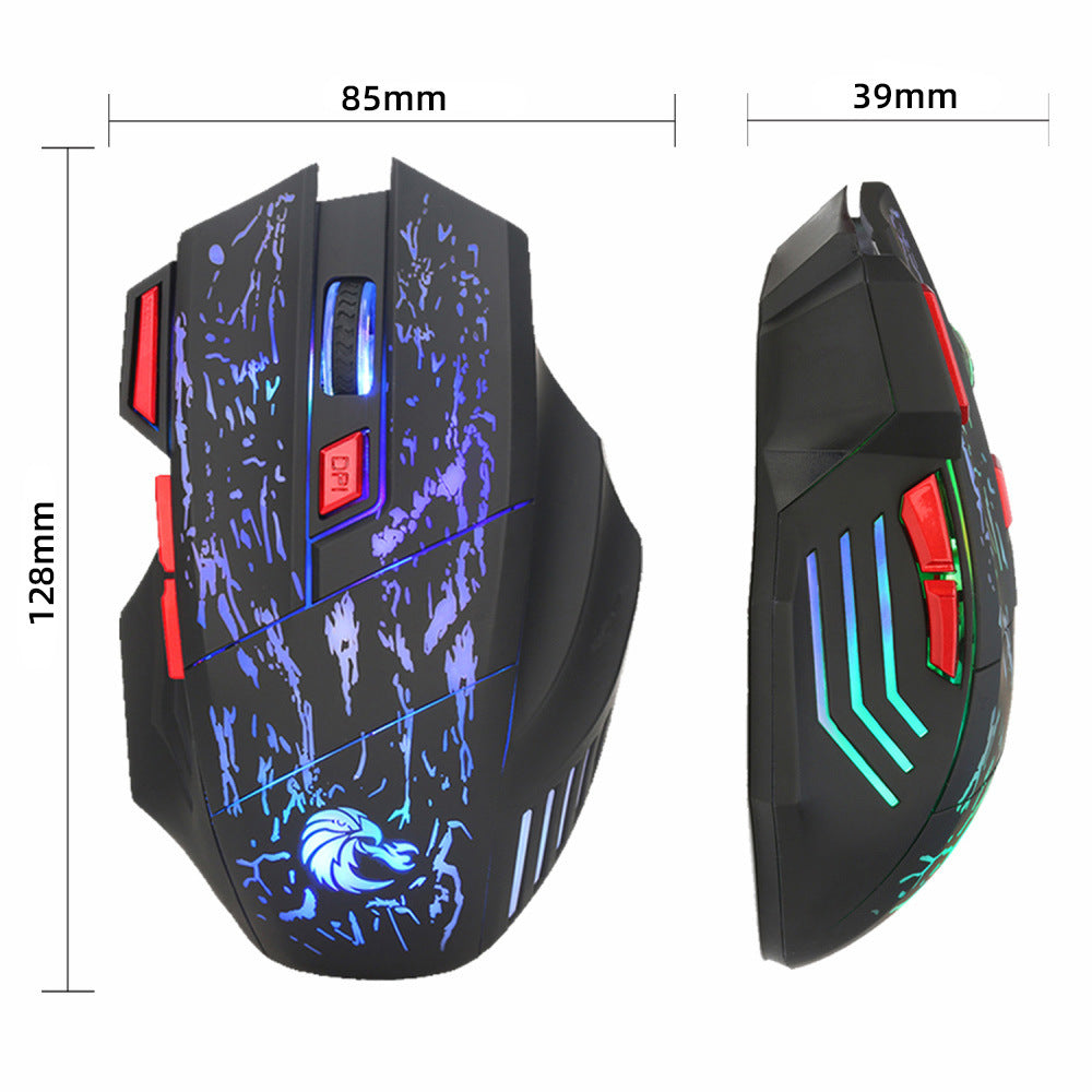 Water Crack Colorful Luminous Gaming Wired Mouse