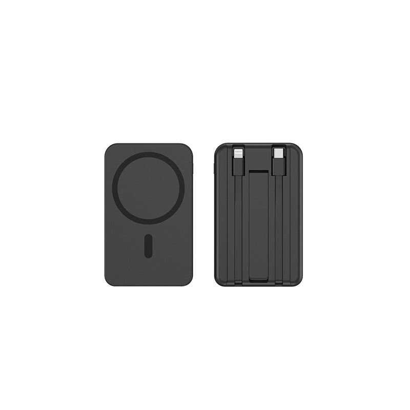 Magnetic Portable Wireless Power Bank With Line