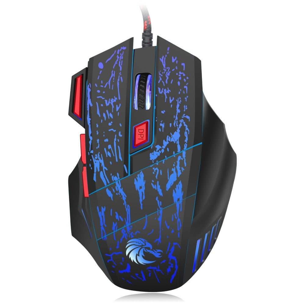 Water Crack Colorful Luminous Gaming Wired Mouse